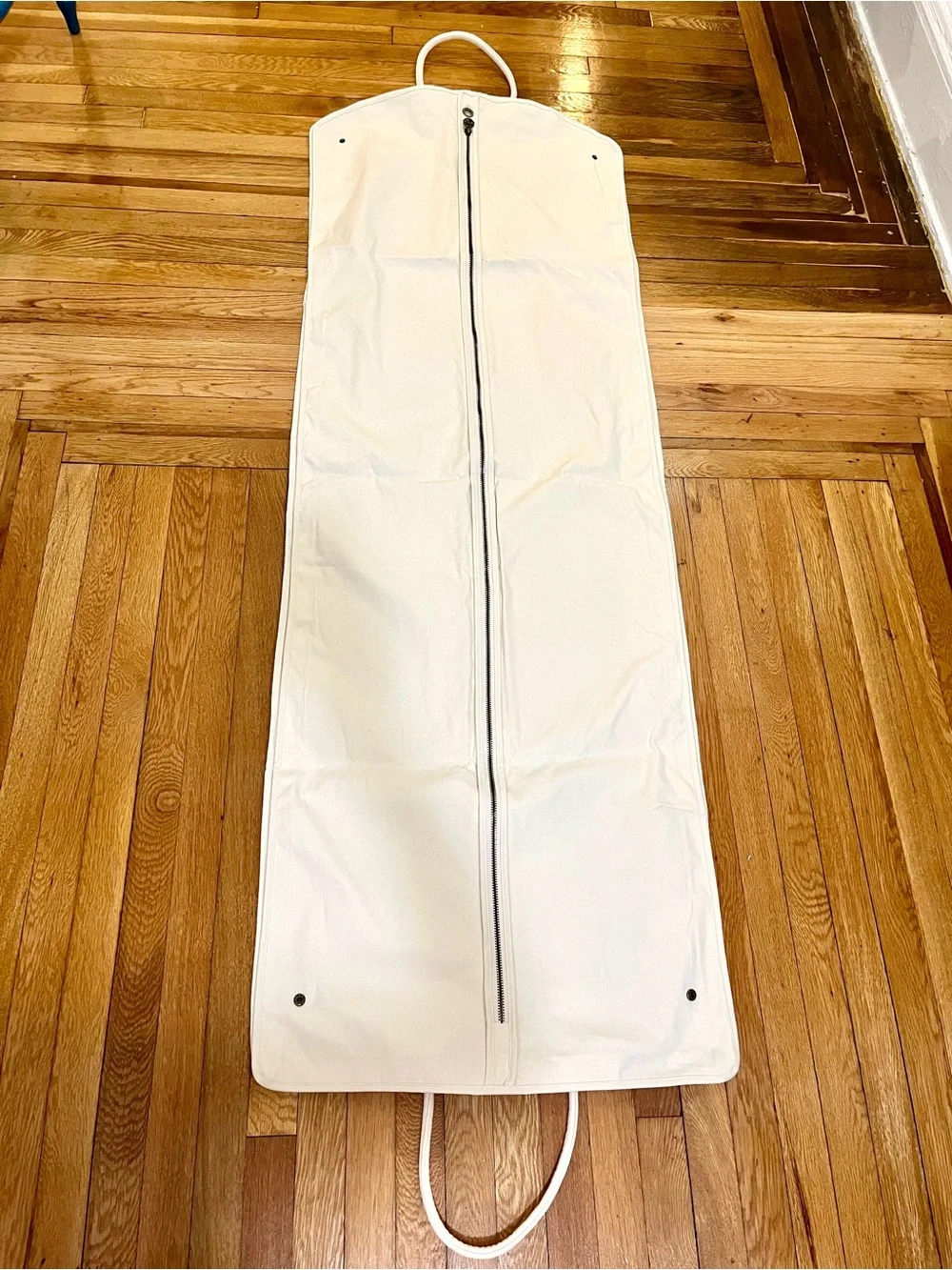 Alexander McQueen Garment Bag Ivory Canvas Foldable Travel Bridal Gown Storage